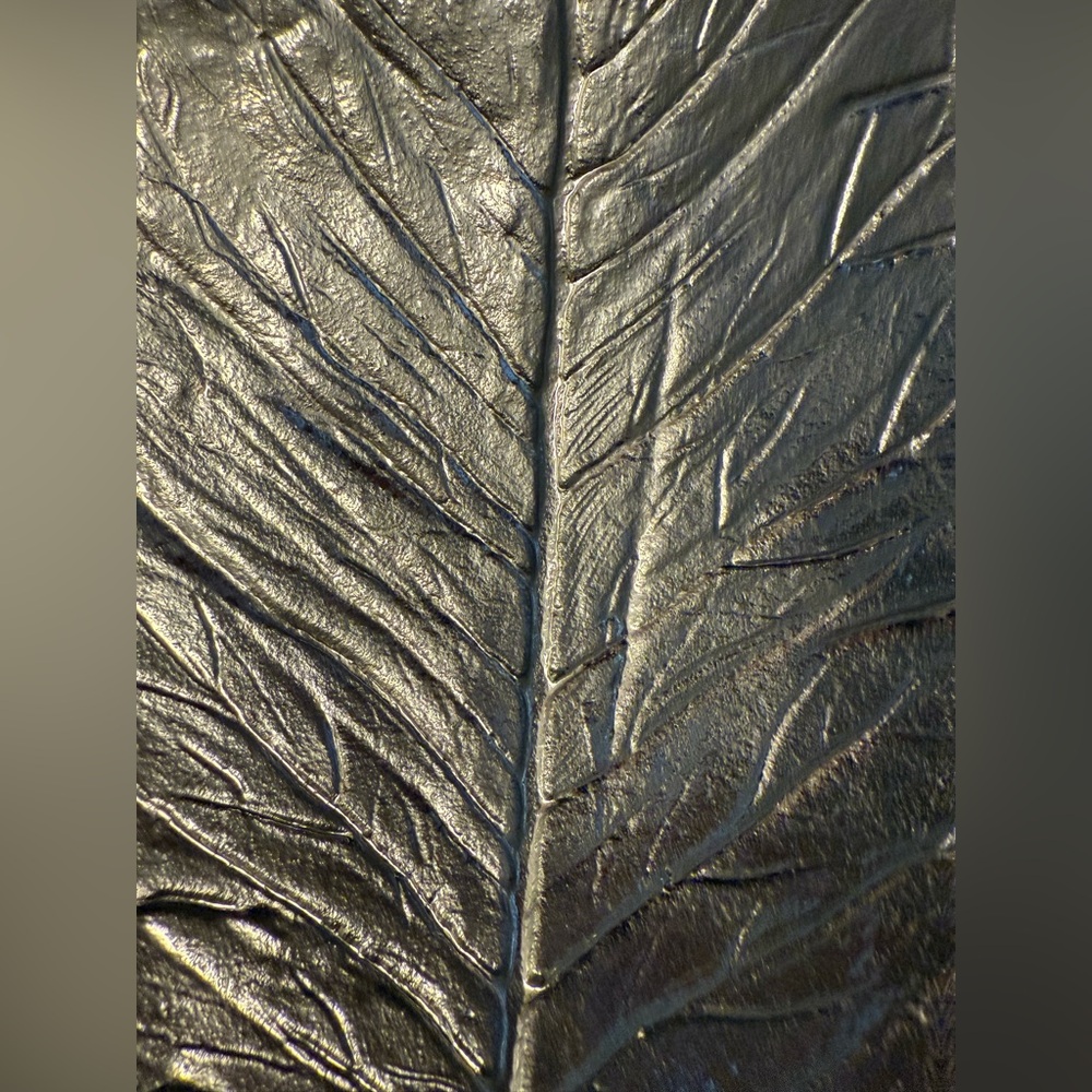 🌿 Martha Stewart Collection Silver Leaf Serving Tray / Decorative Accent - Picture 2 of 4
